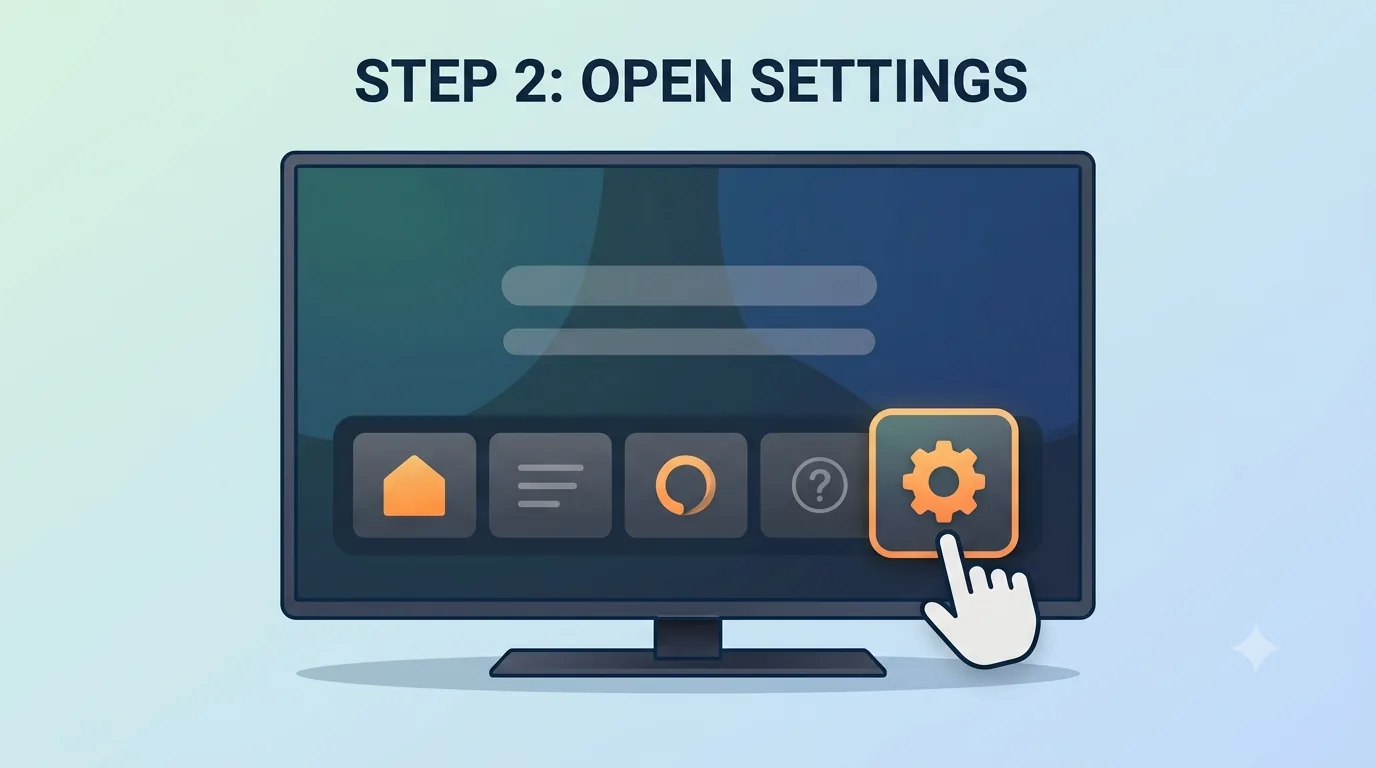 Placeholder showing the Fire Stick settings menu