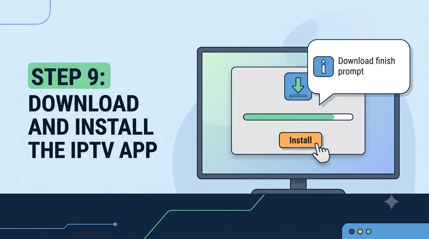Placeholder showing an IPTV app installation screen