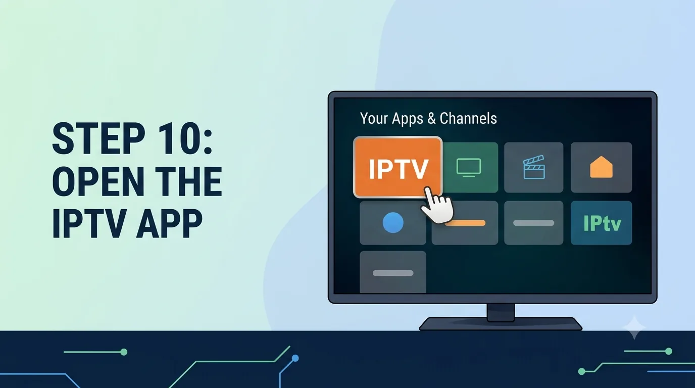 Placeholder showing an IPTV app installation screen