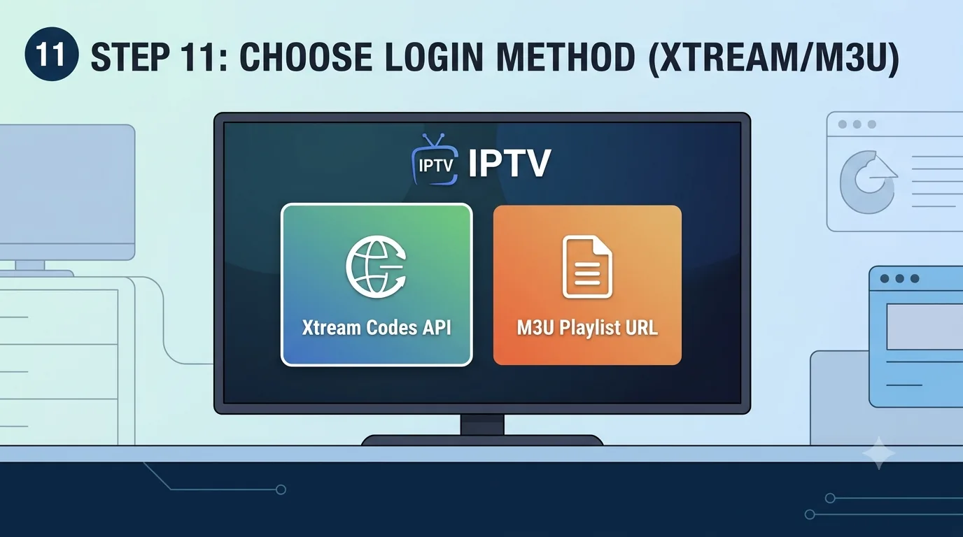 Placeholder showing IPTV app login fields